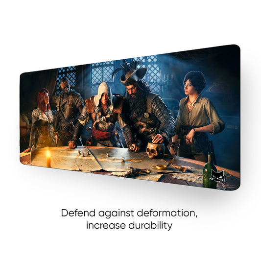 Black Flag Stitched Desk Mat