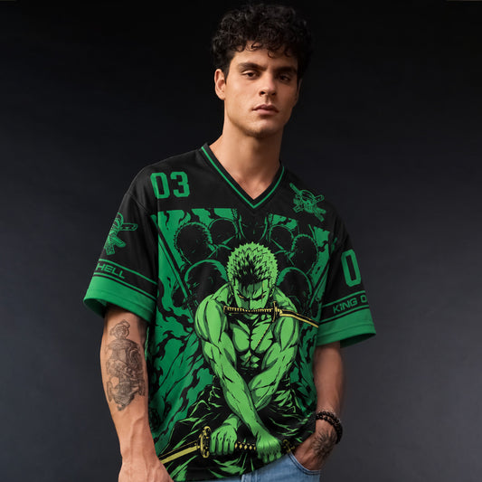 Zoro Hellfire Oversized V-Neck Jersey