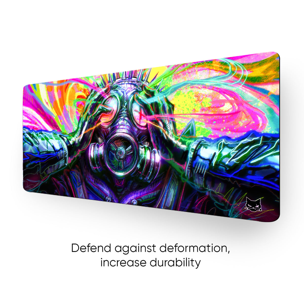 Neon Chaos Stitched Desk Mat