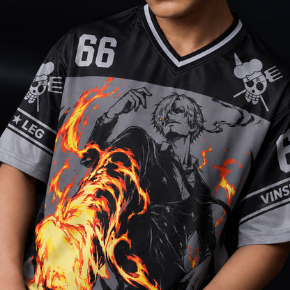 Black Leg Sanji Oversized V-Neck Jersey