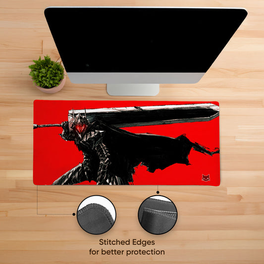 Black Swordsman Stitched Desk Mat