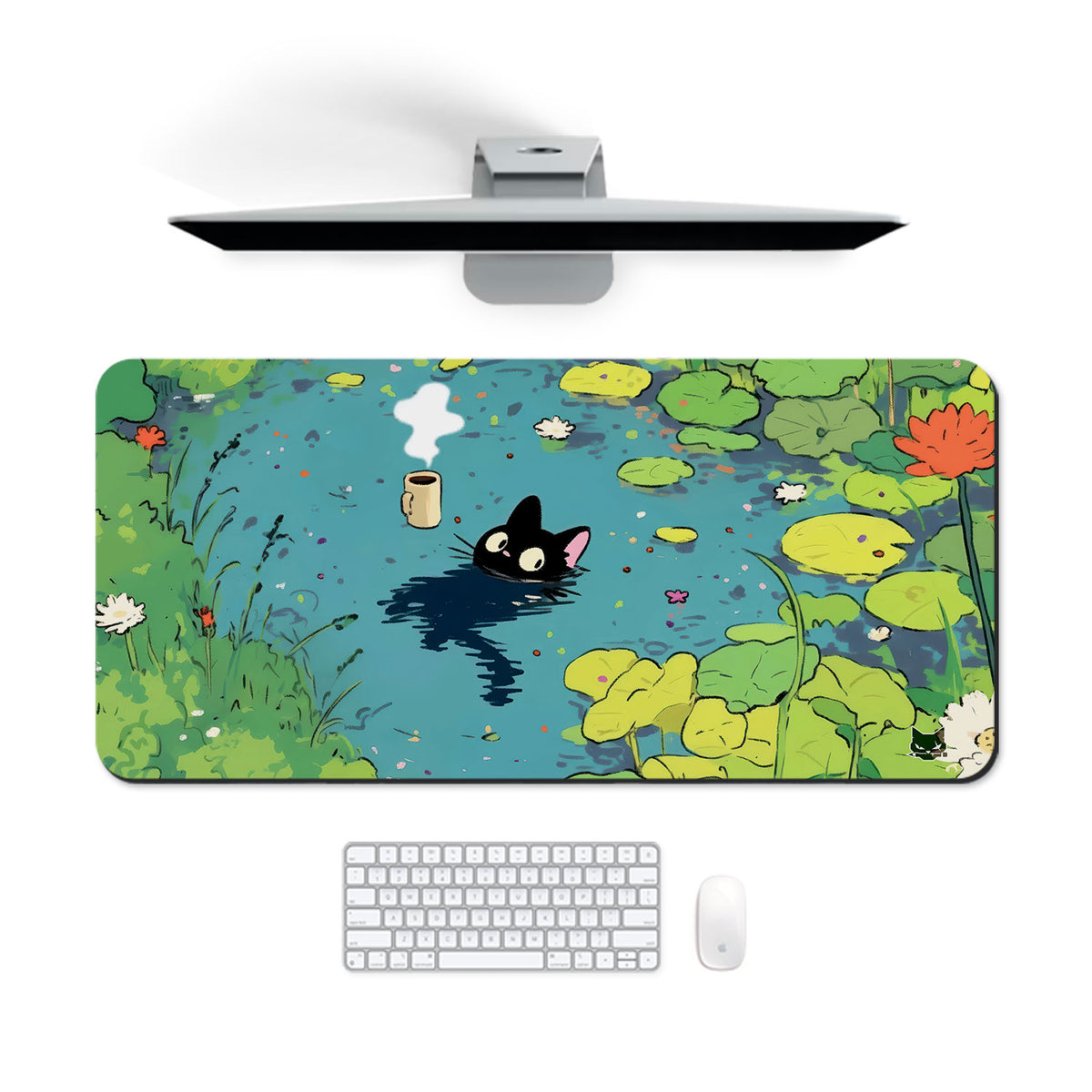 Cat and Coffee Classic Desk Mat