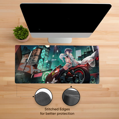 Neon Rider Stitched Desk Mat