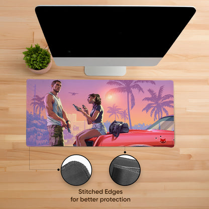 Vice City Sunset Stitched Desk Mat